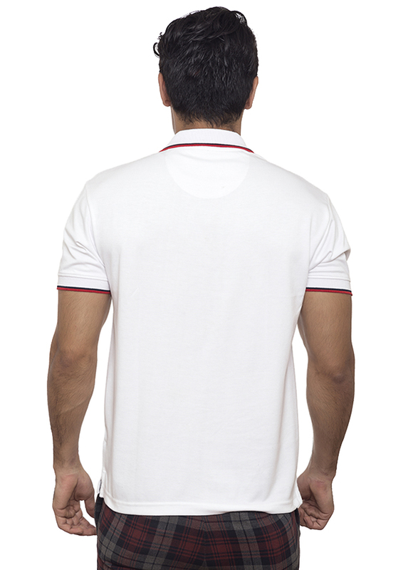 Santhome Tropikana DryNCool Polo Shirt for Men, Small, White