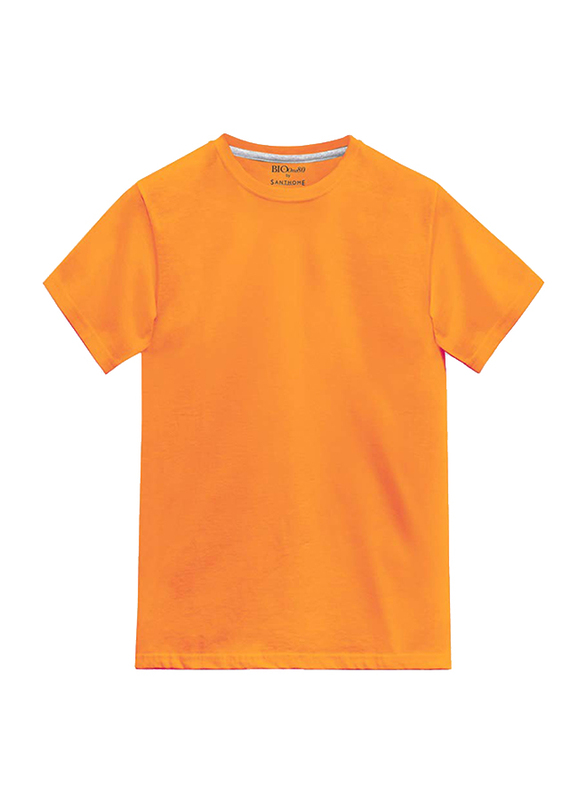 Santhome Bio180 Short Sleeve Crew Neck T-Shirt for Men, Extra Large, Orange