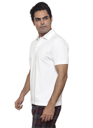 Santhome Short Sleeve Cotton Polo Shirt for Men, Medium, White