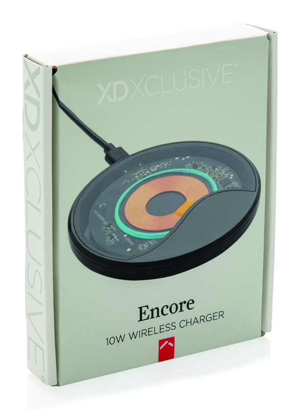 XD Xclusive Encore Wireless Charger, with USA A to USB Type-C Cable, Black