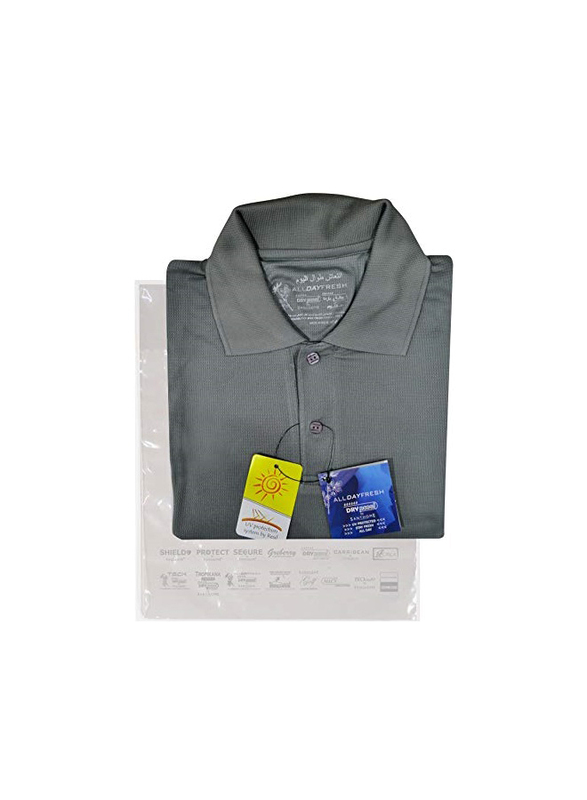 Santhome Short Sleeve Polo Shirt for Men, Small, Grey