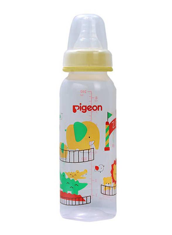 Pigeon BPA Free Peristaltic Nursing Bottle, RPP Zoo, 240ml, Clear