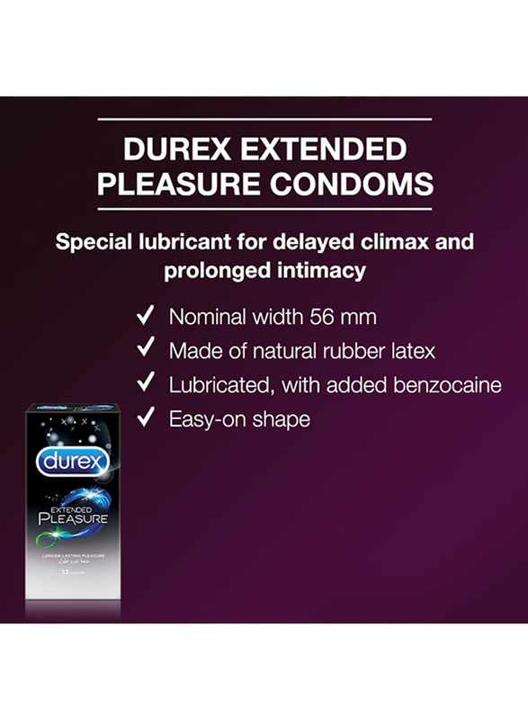 Durex Warming Extended Pleasure Condom, 12 Pieces
