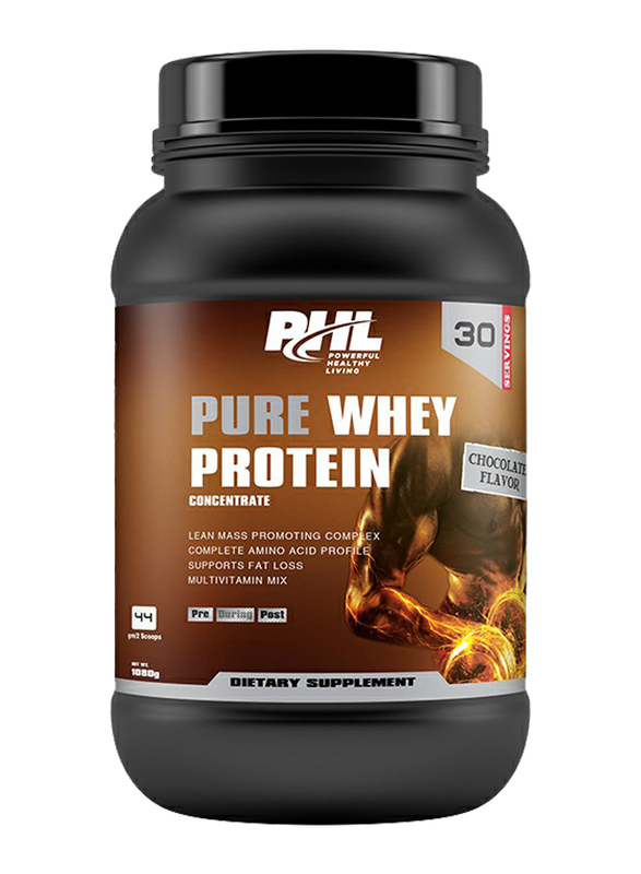 PHL Pure Whey Protein 30 Servings Powder, 1080g, Chocolate