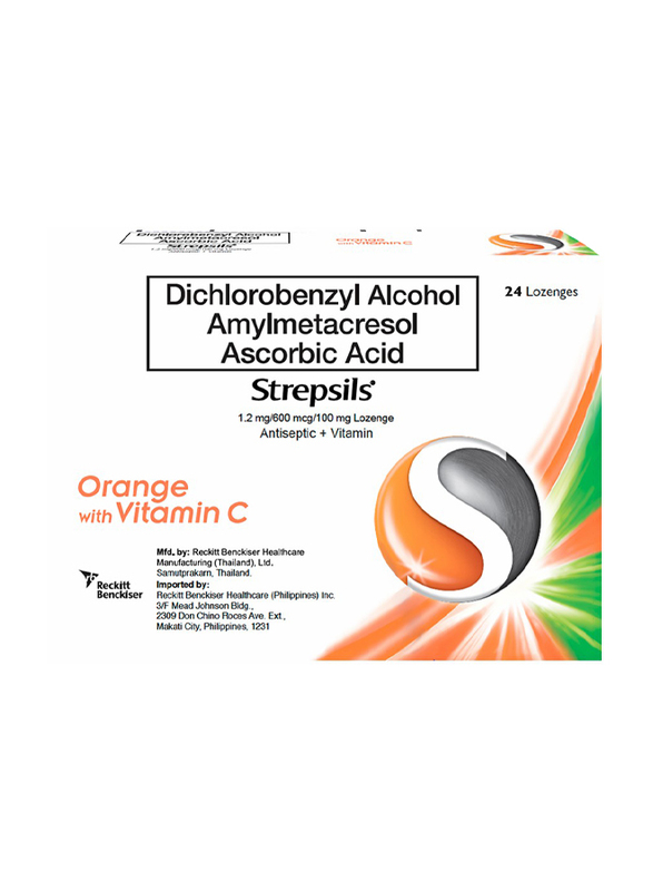 Strepsils Orange with Vitamin C Lozenges, 24 Pieces