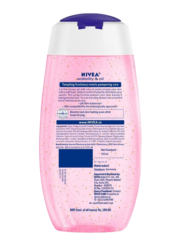 Nivea Water Lily & Oil Body Wash Shower Gel for Women, 250ml