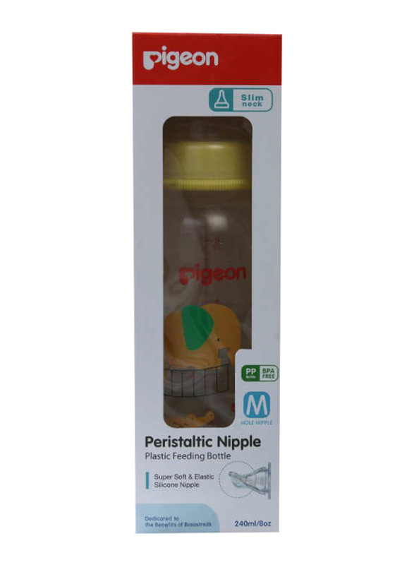 Pigeon BPA Free Peristaltic Nursing Bottle, RPP Zoo, 240ml, Clear