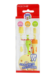 Pigeon 3-Piece K892 Trainer Toothbrush Level 123 Set for Kids, Multicolor