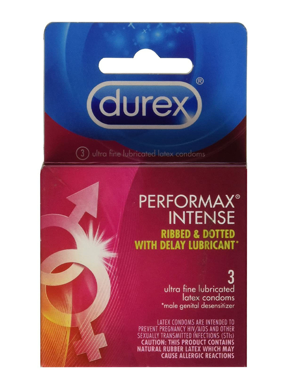 Durex Performax Intense Condom, 3 Pieces
