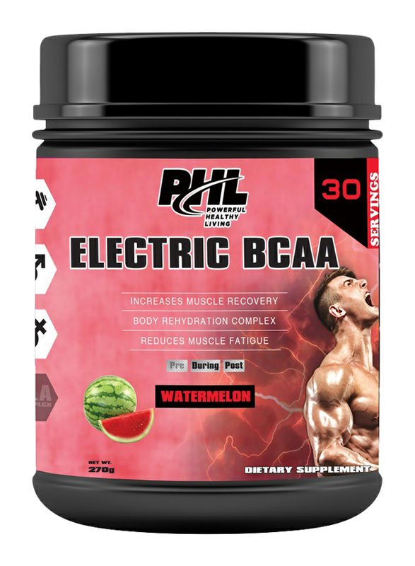 PHL Electric BCAA 30 Servings Powder, 270g, Watermelon