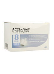 Accu-Chek Accu-Fine Pen Needles, 31G x 8 mm, 100 Pieces, White