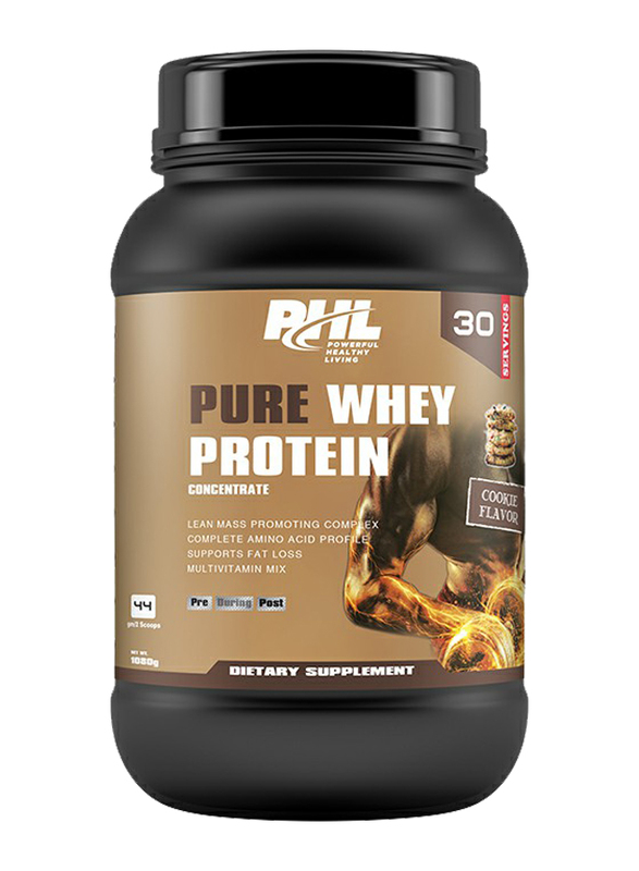 PHL Pure Whey Protein 30 Servings Powder, 1080g, Cookie