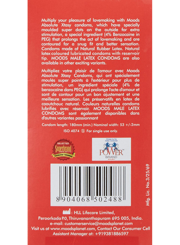 Moods Absolute Xtasy Condom, 12 Pieces