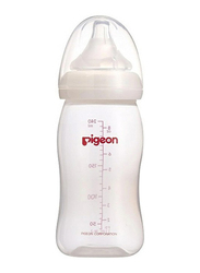 Pigeon BPA Free Softouch Peristaltic Plus Wide Neck Baby Feeding Bottle, 240ml, Clear