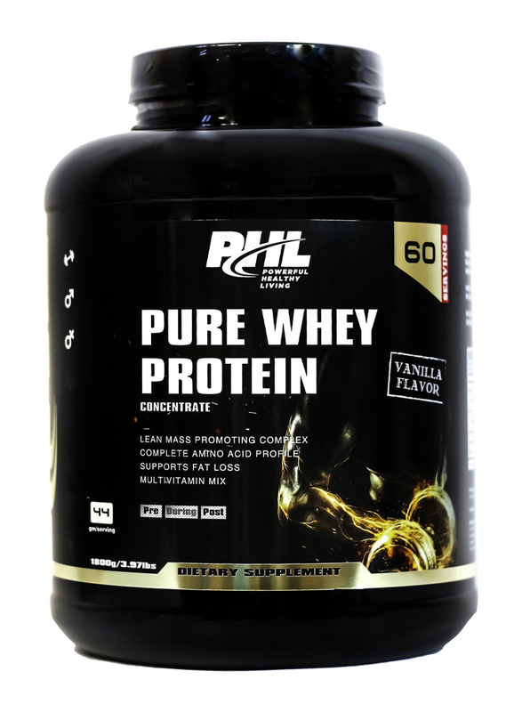 PHL Pure Whey Protein 30 Servings Powder, 1800g, Vanilla