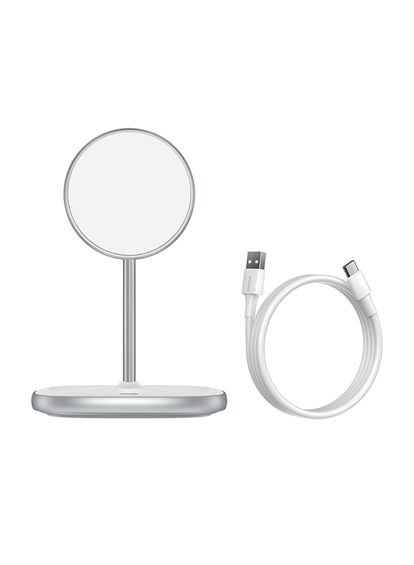 

Baseus Swan Magnetic Desktop Bracket Wireless Charger for Apple iPhone 12, White
