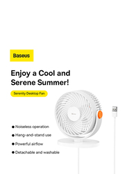 Baseus Adjustable Desktop Portable Fan, White