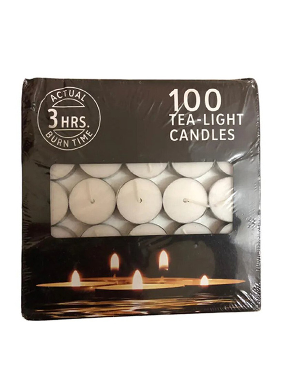 

Fish 3 Hours Tea Light Candle, 100-Piece, White