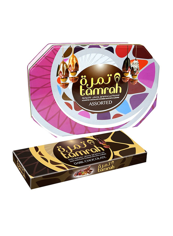 Tamrah Assorted Chocolate Covered with Date and Almond Sharing Gifts, 2 Pieces x 790g