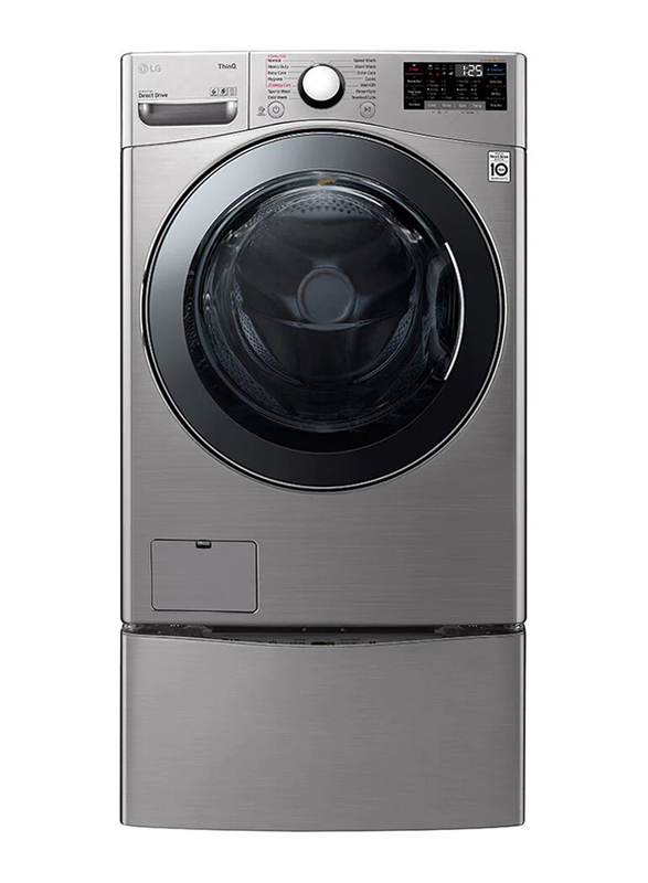 

LG 18/10 Kg Front Load Stainless Steel Washer & Dryer, F0L2CRV2T2, Silver