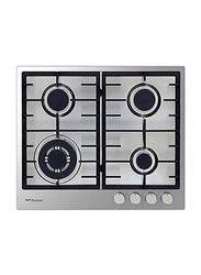 Bompani 4 Gas Burners Built in Stainless Steel Hobs, Auto Ignition, Cast Iron Grids, BO213MKL, Silver