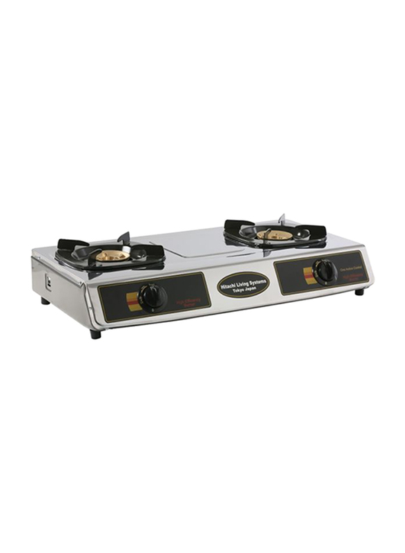 

Hitachi 2 Burner Stainless Steel Gas Stove, MPH210R, Silver