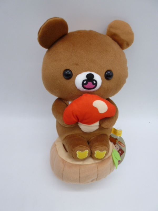 

Sanrio Rilakkuma Korilakkuma & Chairoikoguma Forest Mushroom Plush BIG brown bear