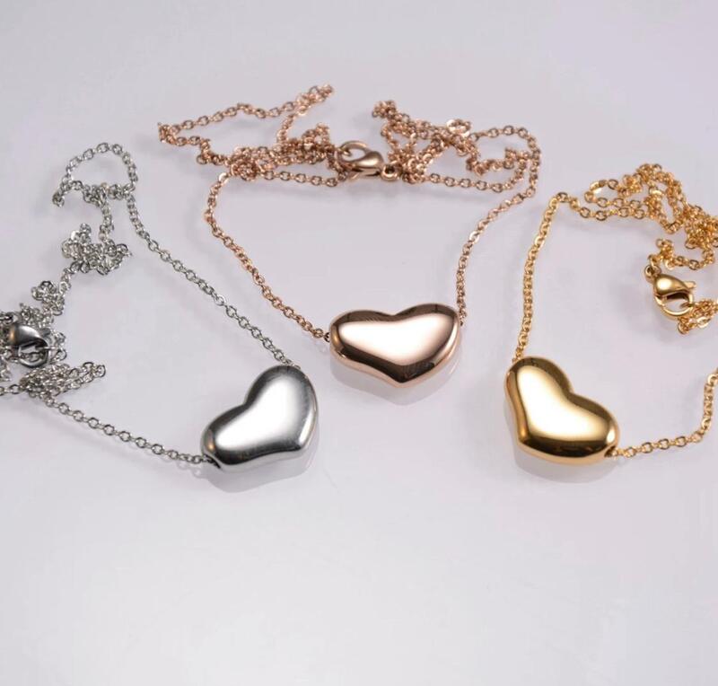 Wazna Jewellery Yellow Gold Plated Heart Shaped Pendant Necklace with White Stone