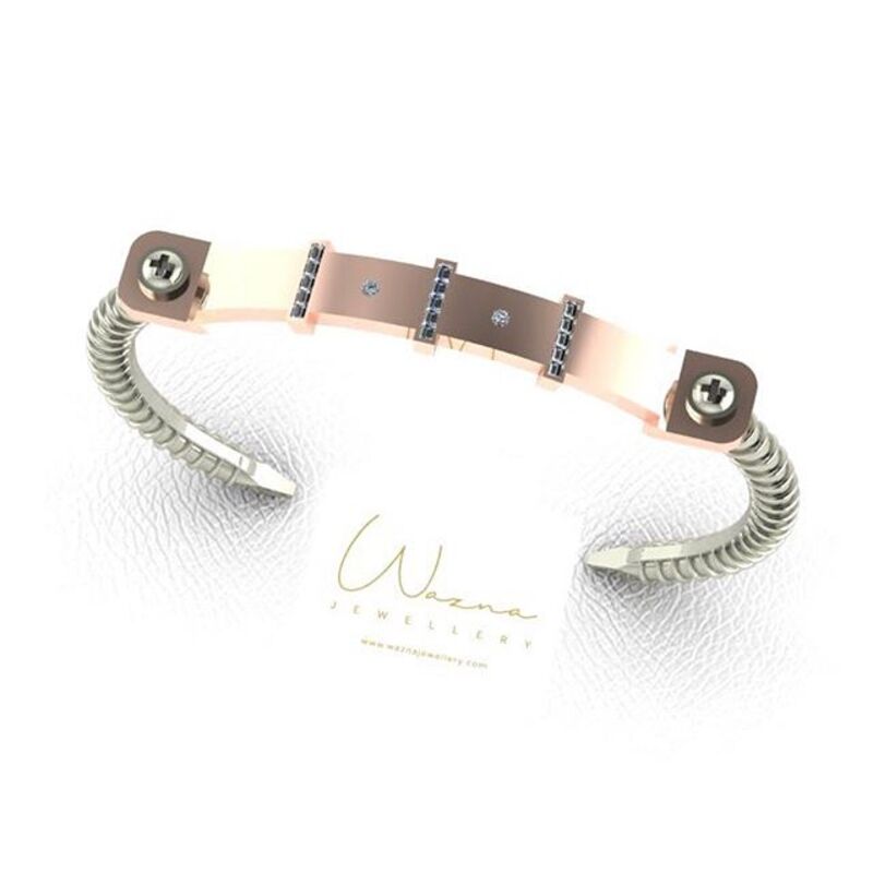 Wazna Jewellery Strength Of Spirit 18K Rose Gold Bracelet with Diamond Stone