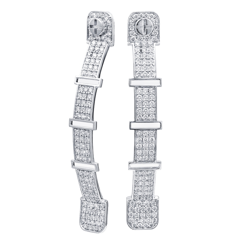 Wazna Jewellery Strength of Spirit 18K White Gold Diamond Studded Earrings