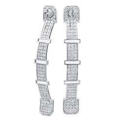 Wazna Jewellery Strength of Spirit 18K White Gold Diamond Studded Earrings