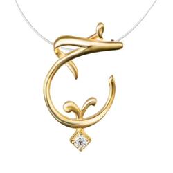 Wazna Jewellery 18K Yellow Gold Plated Love Pendant Necklace