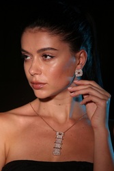 Wazna Jewellery Strength of Spirit 18K Rose Gold Diamond Studded Earrings