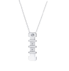 Wazna Jewellery Strength of Spirit Silver Pendant Necklace with Diamond Stone