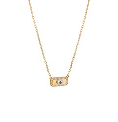 Wazna Jewellery 18K Yellow Gold Pendant Necklace with Diamond Stone