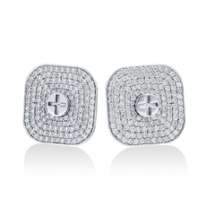Wazna Jewellery Strength of Spirit 18K White Gold Diamond Studded Earrings