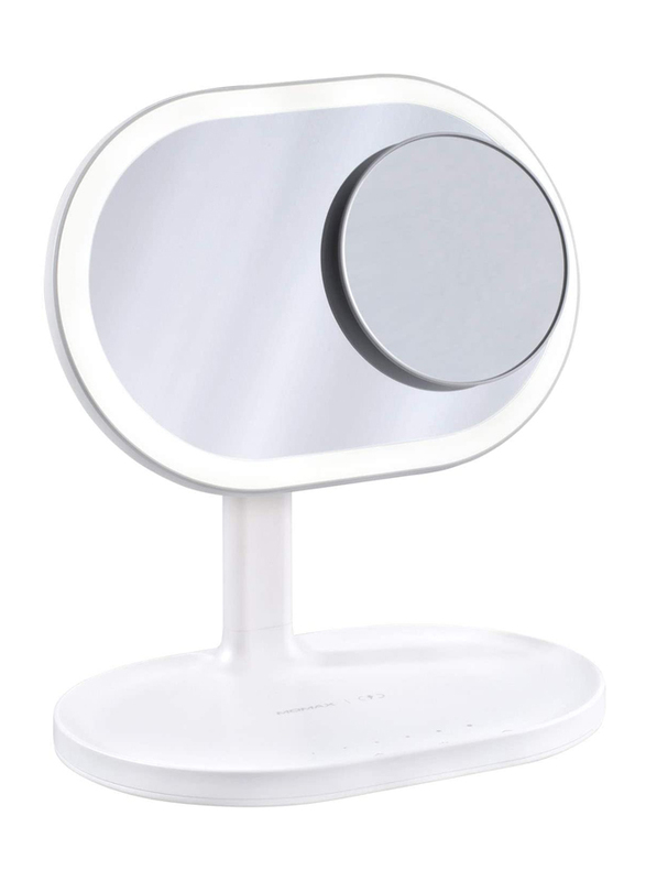 Momax Q. LED Mirror 4-in-1 Wireless Charging and Bluetooth, White