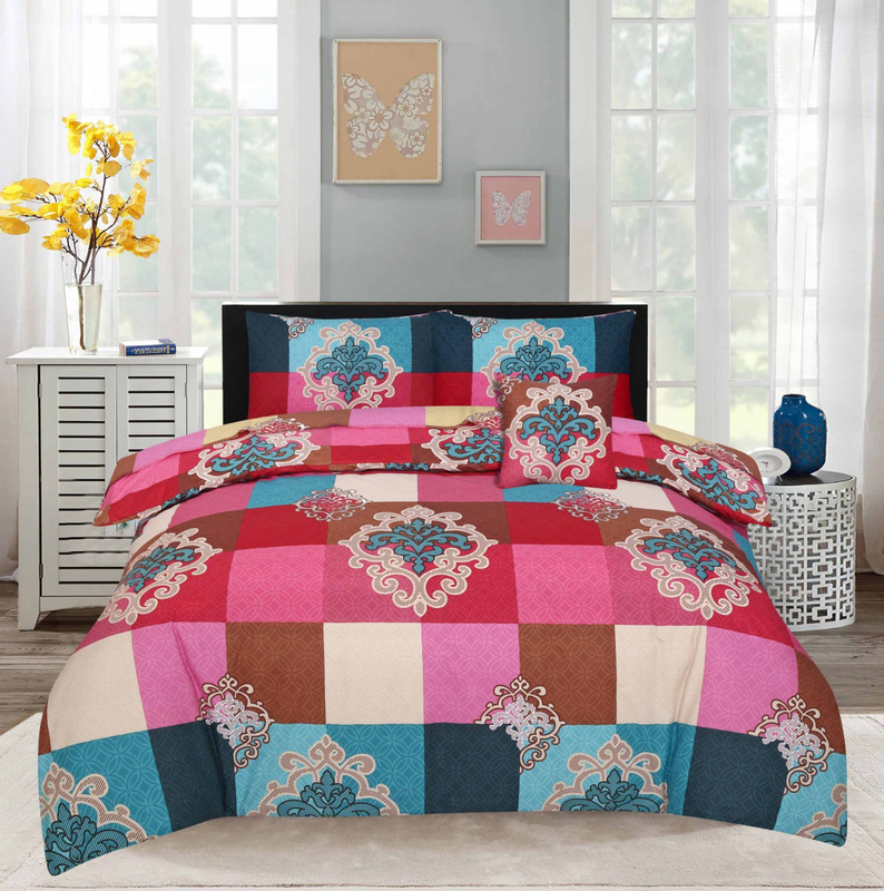 

Style Nasma 2-Piece Doeg Design Sheets & Pillow Cases Set, 1 Fitted Bed Sheet + 1 Pillow Cover, Red/Pink, Twin