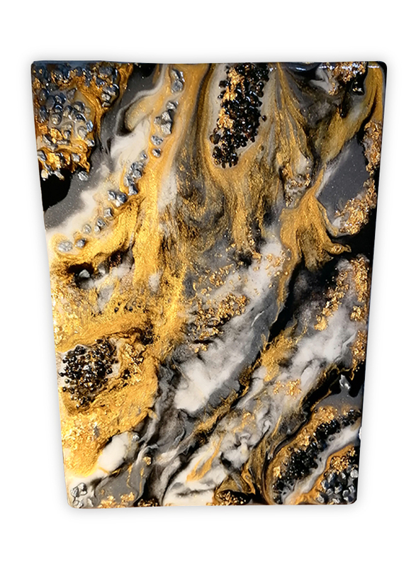 Aayrah White Gold and Grey Wall Art, Multicolor