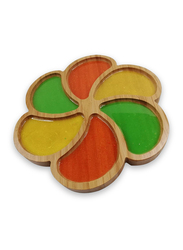Aayrah Florescent Wood Dry Fruits Tray, Multicolor