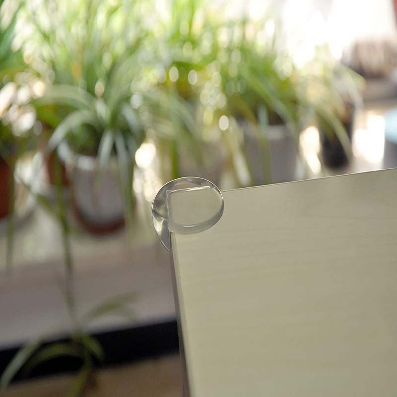 Home Pro Ad+ PVC Transparent Baby Safety Table Corner Cover Rounded, Clear