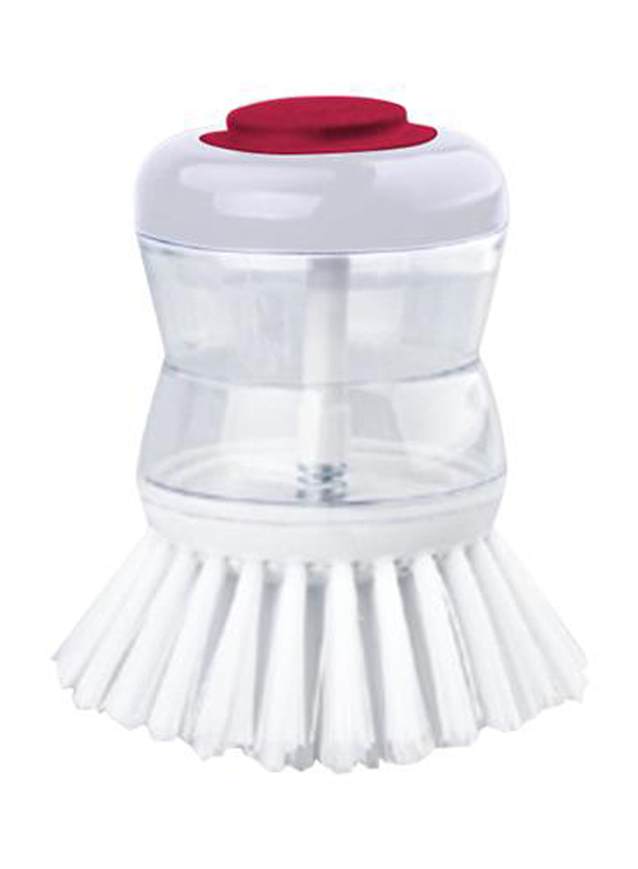 Home Pro Bubble Scrubber with Dishwashing Liquid Container Port Brush, 2142, White
