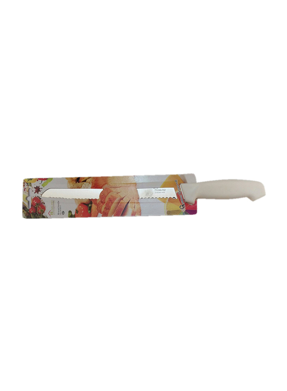 

Home Pro 10-inch Bread Knife, Silver/White