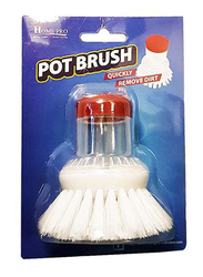 Home Pro Bubble Scrubber with Dishwashing Liquid Container Port Brush, 2142, White