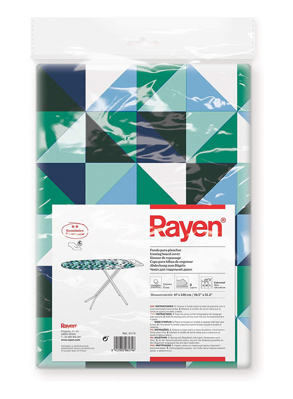 Details about   Rayen Ironing Board Cover 2 Layers Foam and Cotton 130 x 47cm  Aluminium Coating 