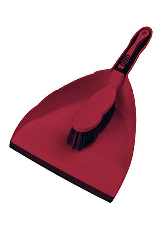 Home Pro Handheld Dustpan with Brush, 1907, Red