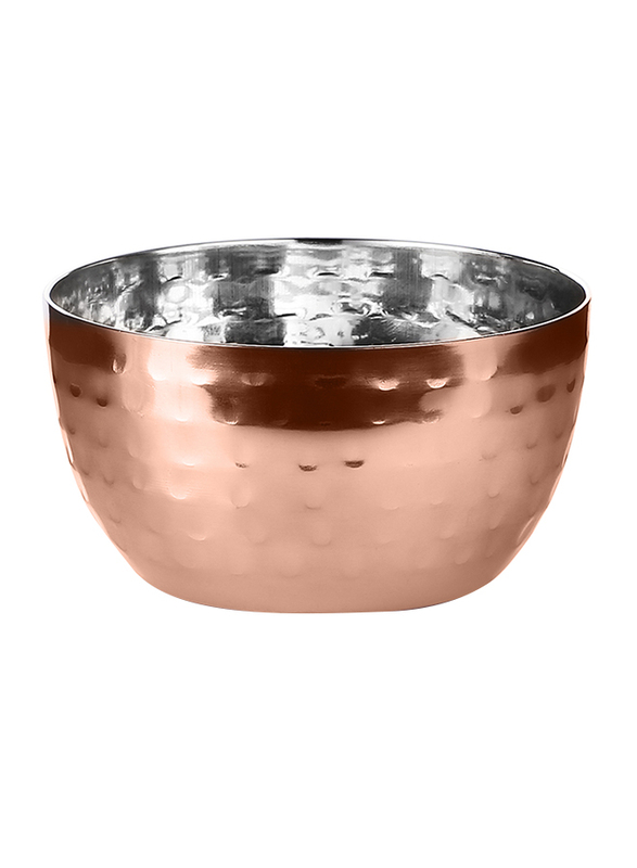 

Kedge 200ml Stainless Steel Round Cute Bowl (12x8), with Hammered Finish, 8 x 4.5cm, Copper