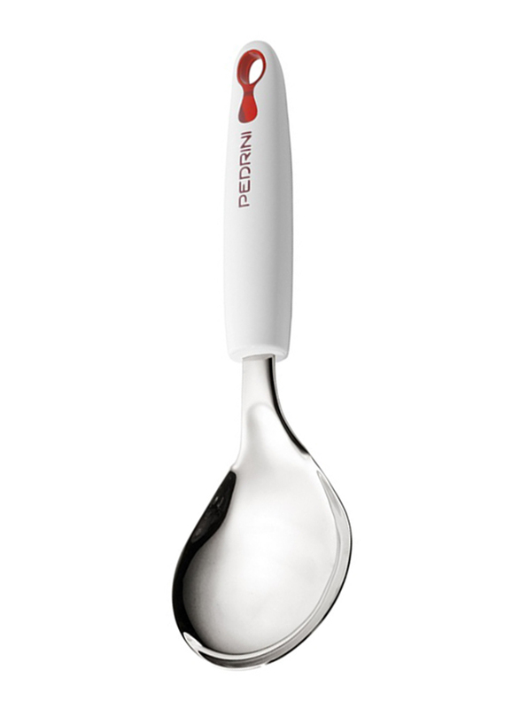 

Pedrini Lillo New Stainless Steel Serving Spoon, Silver/White
