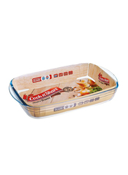 Cook n' Share 2 Ltr (7) Borosilicate Glass Rectangular Roaster Baking Tray, 32 x 20 x 6cm, Clear