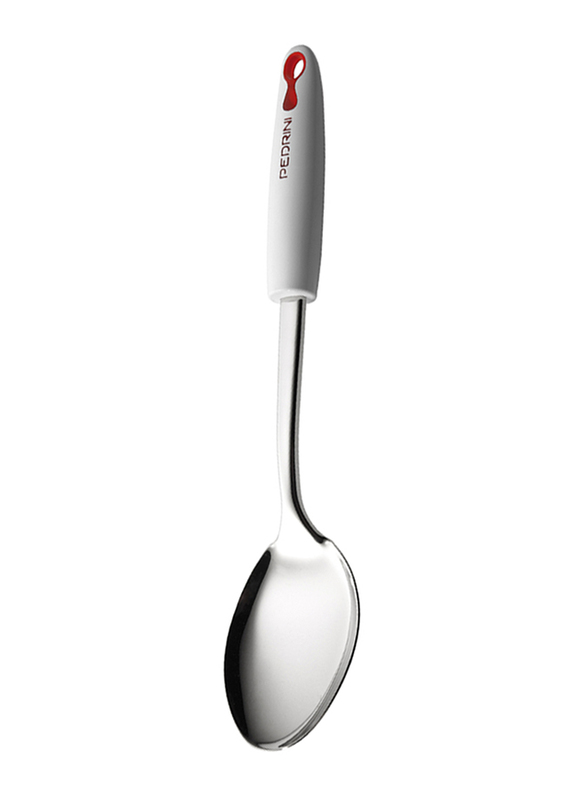 

Pedrini 35cm Stainless Steel Serving Spoon, Silver/White
